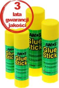 Klej w sztyfcie AMOS 22g oryginalny żółto-zielony