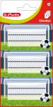 Naklejki na zeszyt arkusz 3szt. 8x12.5cm PIŁKA NOŻNA SOCCER