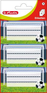Naklejki na zeszyt arkusz 3szt. 8x12.5cm PIŁKA NOŻNA SOCCER