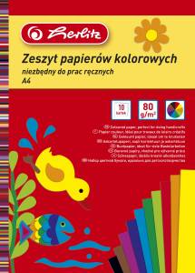Zeszyt papierów kolorowych HERLITZ A4 10 kartek, wycinanka
