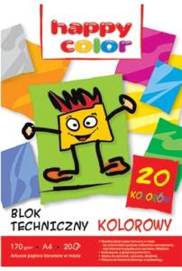 Blok techniczny kolorowy A4/20 kartek kolorów 170g/m2