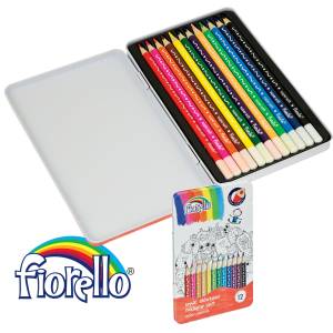 Kredki ołówkowe trójkątne SUPER SOFT 12 kol. w metalowym pudełku