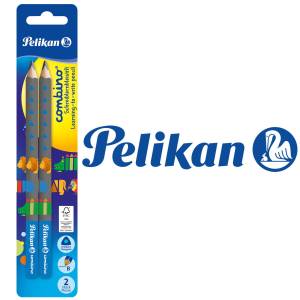 Ołowek do nauki pisania trójkątny Combino Pelikan 2szt. niebieski