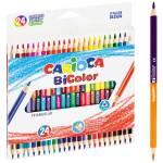 Kredki dwustronne trójkątne CARIOCA BiColor 24szt/48 kol.