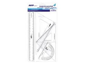 Zestaw geometryczny 4 elementy z linijką 30 cm MFP