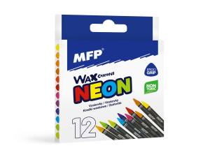 Kredki świecowe trójkątne Fluo 12 kol. MFP