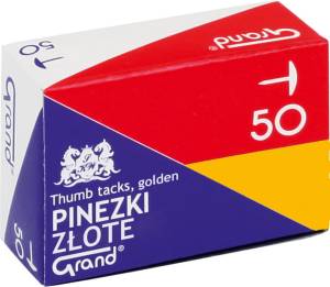 Pinezki złote GRAND pudełko 50szt.