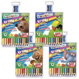 Kredki Bambino 12 kol. w drewnie z temperówką
