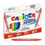 Pisaki dwustronne 24 kol. CARIOCA BIRELLO zmywalne