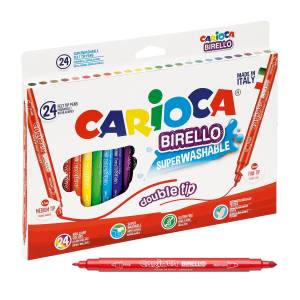Pisaki dwustronne 24 kol. CARIOCA BIRELLO zmywalne