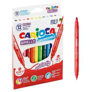 Pisaki Dwustronne CARIOCA BIRELLO 12 kol. zmywalne