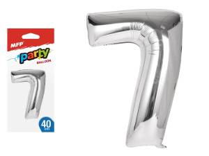 Balon foliowy cyfra '7' 40 cm srebrna MFP
