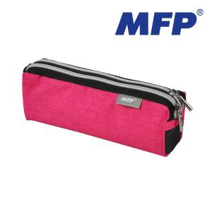Piórnik kosmetyczka etui 2 zamki różowy MFP