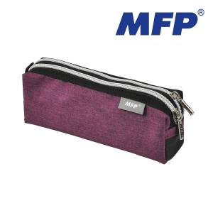 Piórnik kosmetyczka etui 2 zamki bordowy MFP
