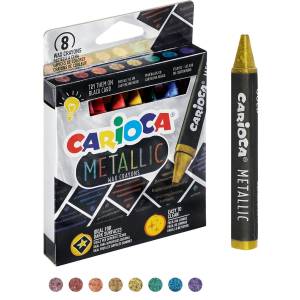 Kredki świecowe 8 kolorów Carioca metaliczne