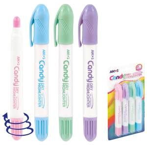 Zakreślacz w sztyfcie Amos Candy HLC4B1 zestaw 4 kolory