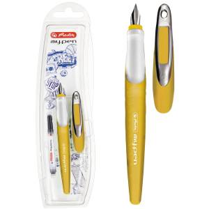 Pióro wieczne my.pen HERLITZ dla praworęcznych musztardowo/białe