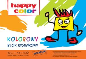Blok rysunkowy kolorowy A4/15 kartek kolorów 80g/m2