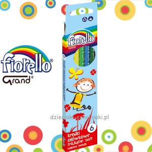 Kredki ołówkowe SUPER SOFT trójkątne 6 kol. FIORELLO