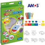 Farby witrażowe AMOS 6 kol. x10,5ml CAR +witrażyki