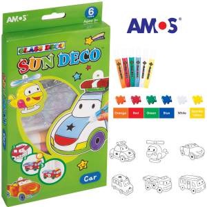 Farby witrażowe AMOS 6 kol. x10,5ml CAR +witrażyki