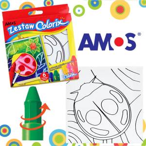 Kredki Colorix 3w1 6kol. z podobraziem Biedronka Amos