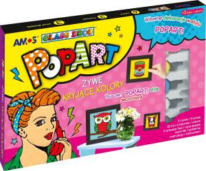 Farby witrażowe AMOS POPART 6 kol. +ramki i akcesoria
