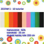 Bibuła marszczona krótka 25cm zestaw 1 10 kol. Fiorello