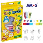 Farby witrażowe AMOS 6 kol. x10,5ml Animal +witrażyki