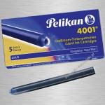 Naboje PELIKAN niebieskie długie GTP kpl. 5szt.