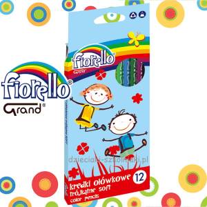 Kredki ołówkowe SUPER SOFT trójkątne 12 kol.Jumbo FIORELLO